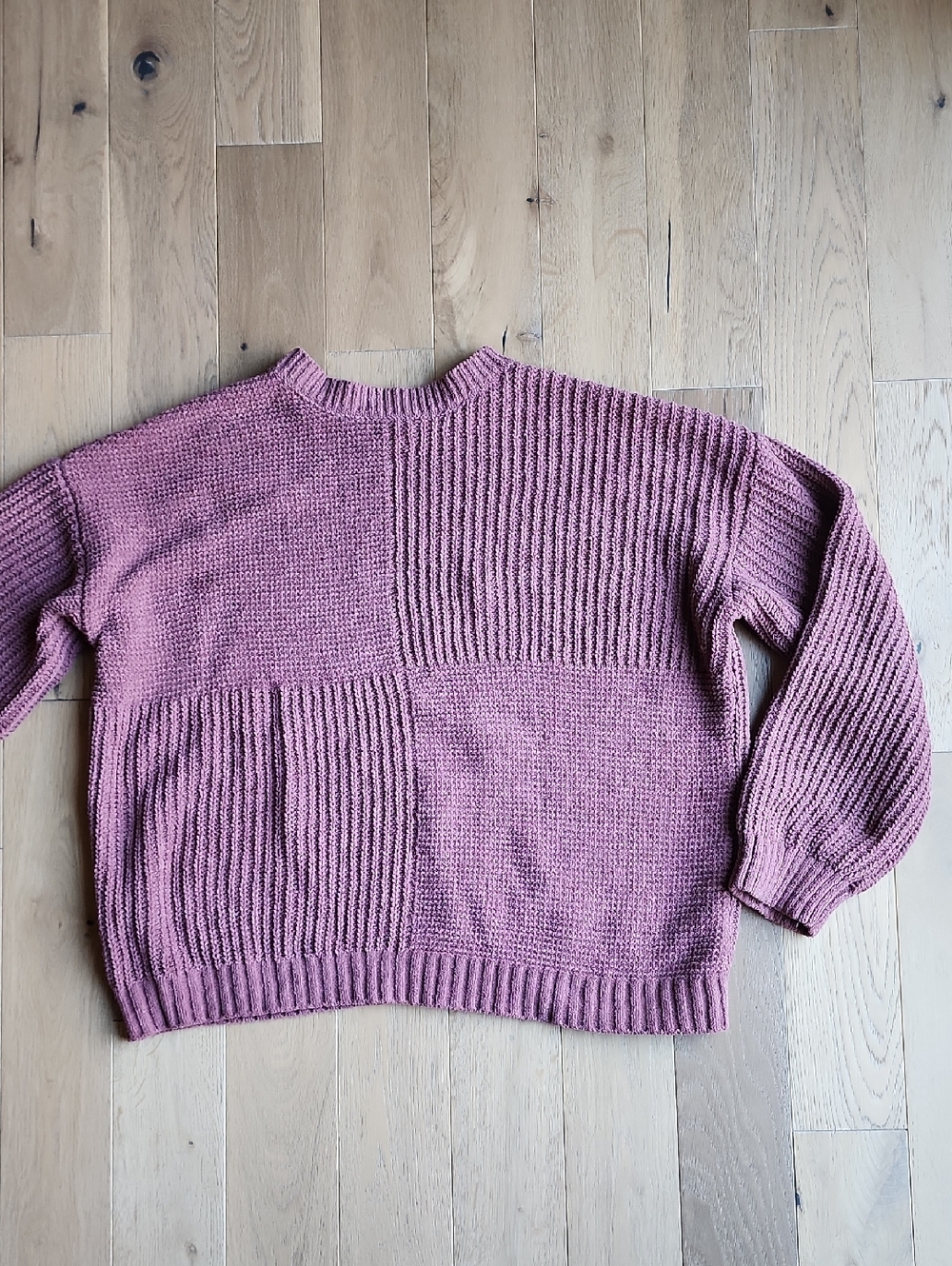 Maurices Patch-Knit Crewneck Sweater - Mauve Pink Size Small
